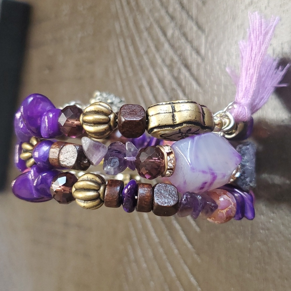 Violet Tri-Layer Bracelet - image 3